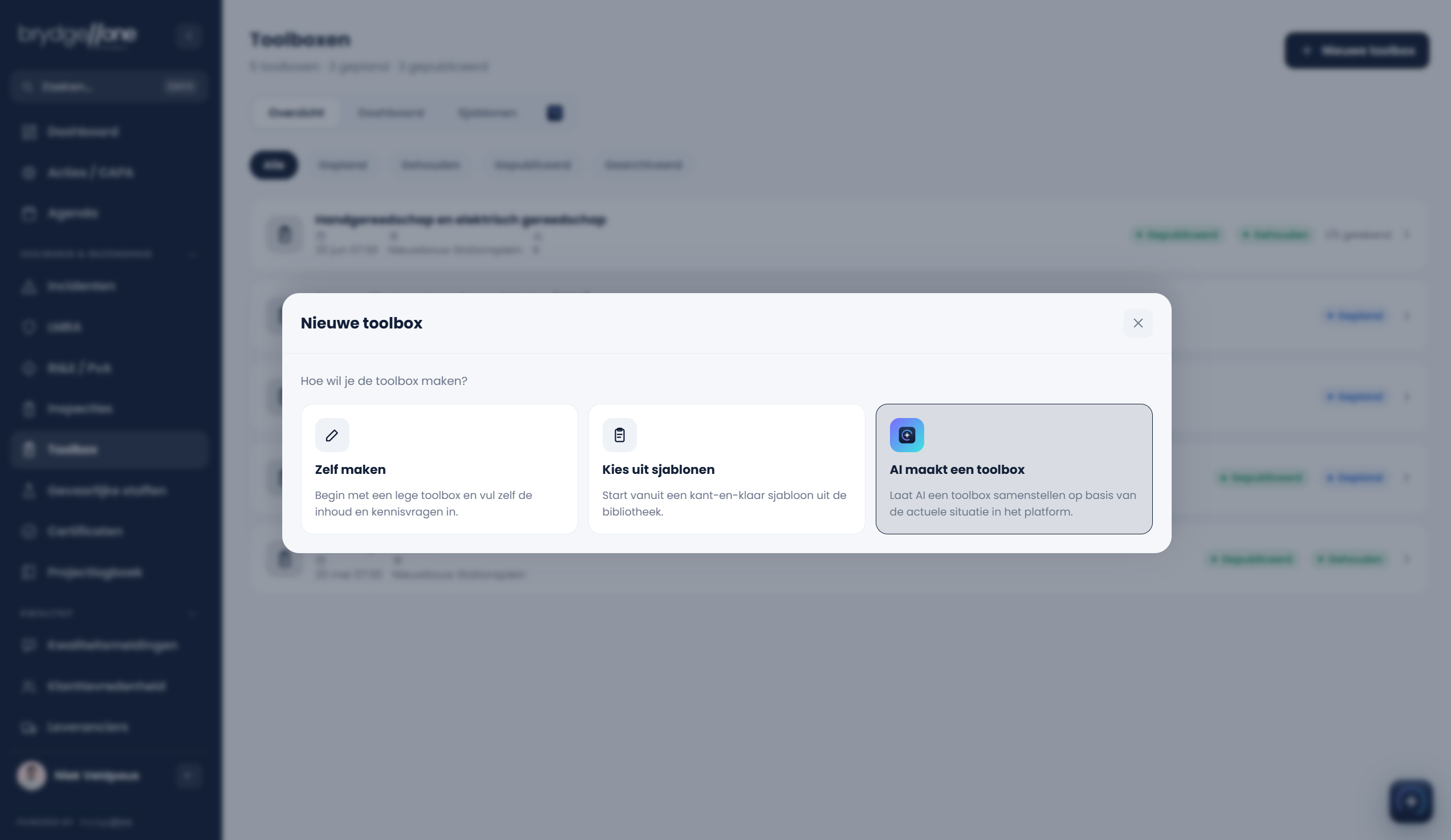 Toolbox automatisch genereren met AI